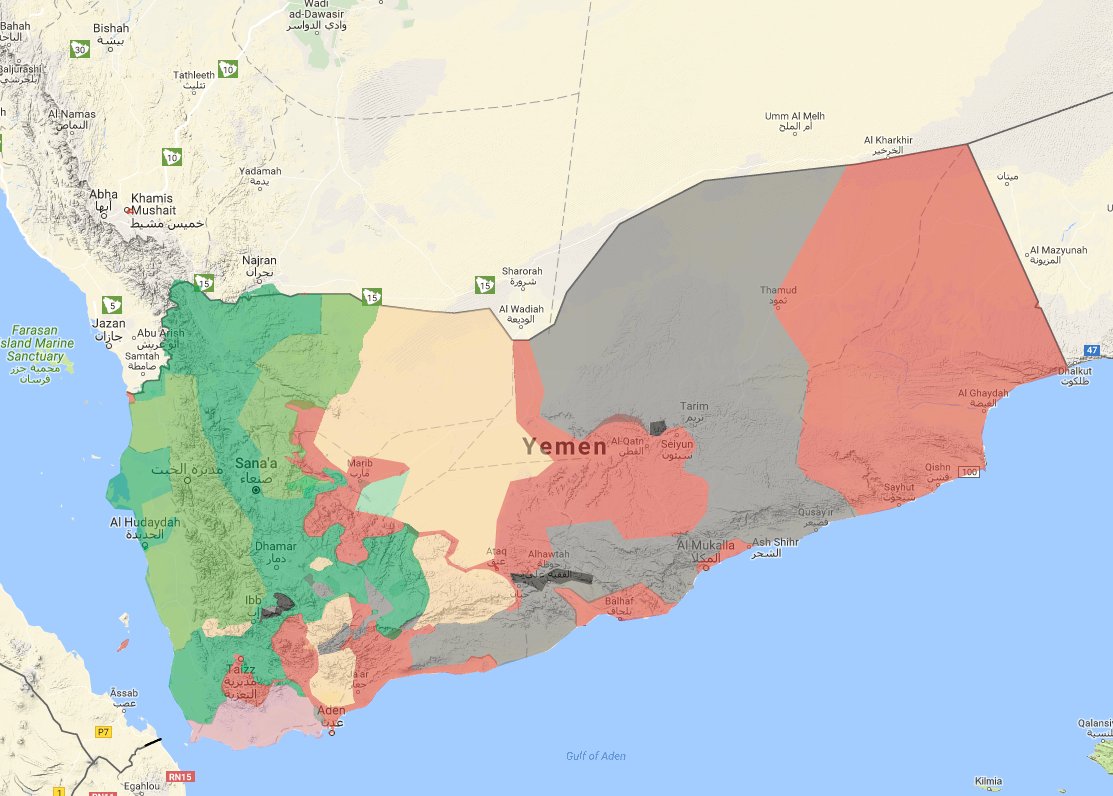 Ситуация в йемене на сегодняшний день карта боевых действий